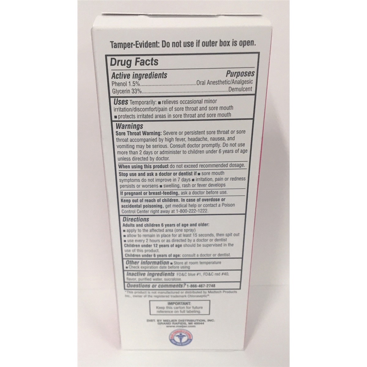 slide 9 of 13, Meijer Maximum Strength Sore Throat Spray Wild Berry Flavor, 1 oz