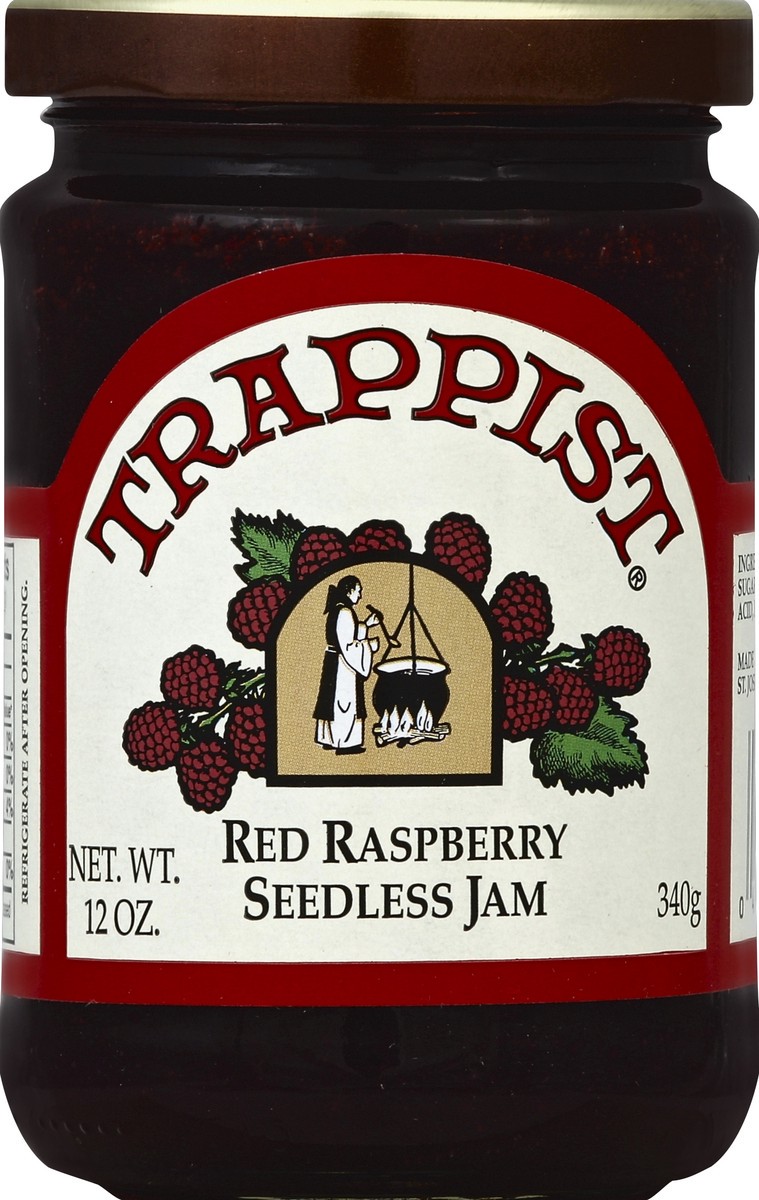 slide 1 of 3, Trappist Red Raspberry Seedless Jam, 12 oz