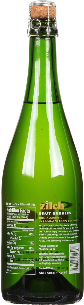 slide 5 of 9, Zilch California Brut Bubbles 24.5 fl oz, 24.5 fl oz