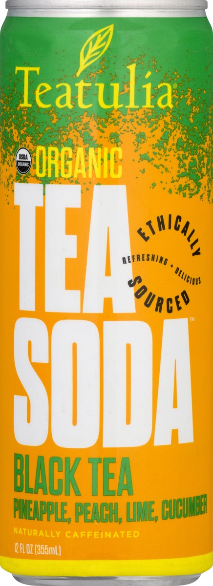slide 1 of 12, Teatulia Organic Black Tea Soda 12 oz, 12 oz