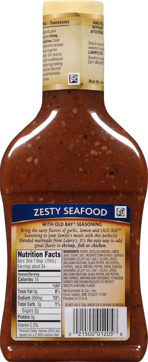 slide 10 of 10, Lawry's Zesty Seafood Marinade With Old Bay, 12 fl oz