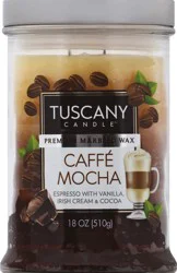 Tuscany Candle Cafe Mocha Triple Pour Glass Jar Candle