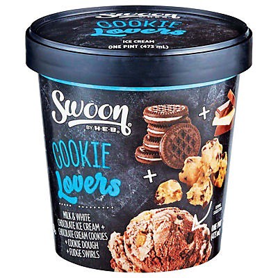 slide 1 of 1, Swoon by H-E-B Cookie Lovers Ice Cream, 1 pint