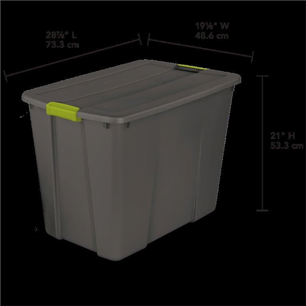 slide 1 of 1, Sterilite Latching Storage Tote - Gray, 136 qt