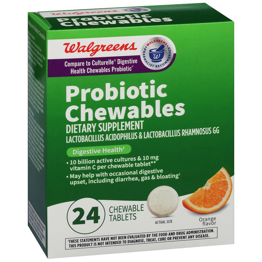 slide 3 of 5, Walgreens Probiotic Chewables 10 Billion Active Cultures, 24 ct