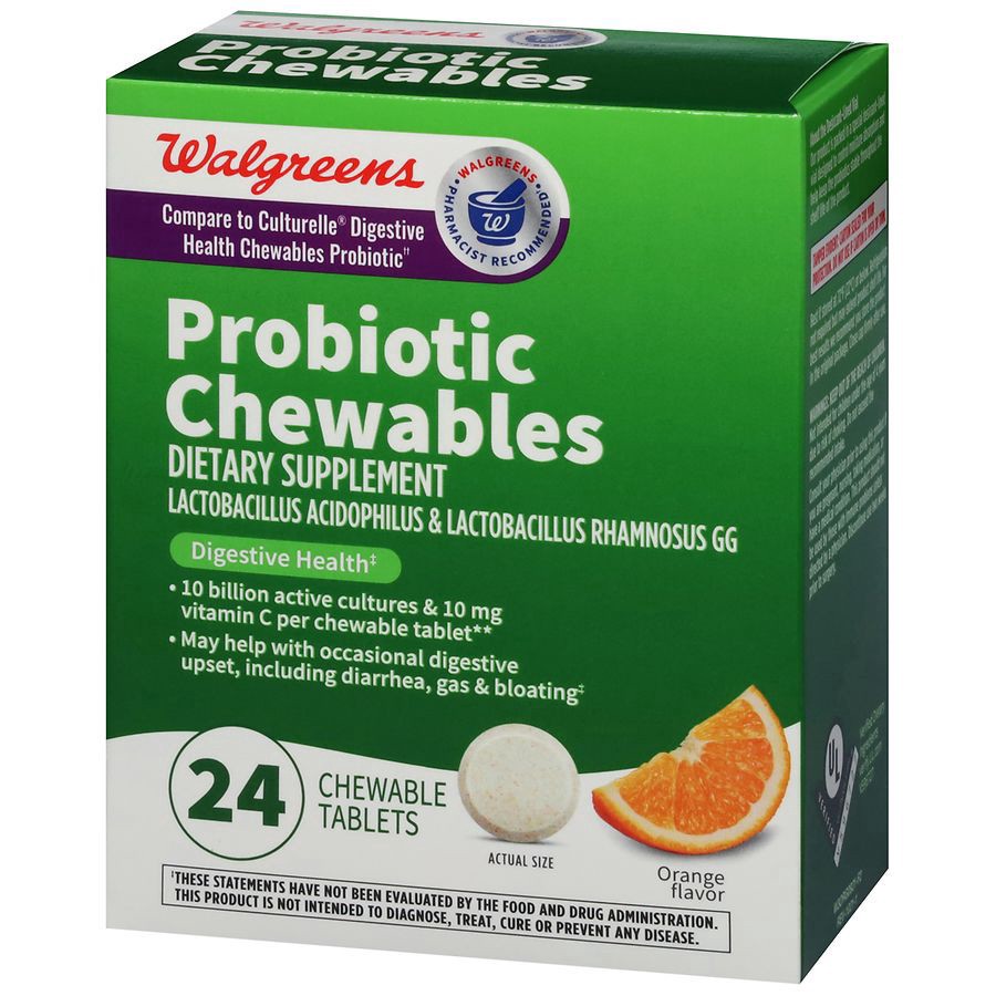 slide 4 of 5, Walgreens Probiotic Chewables 10 Billion Active Cultures, 24 ct