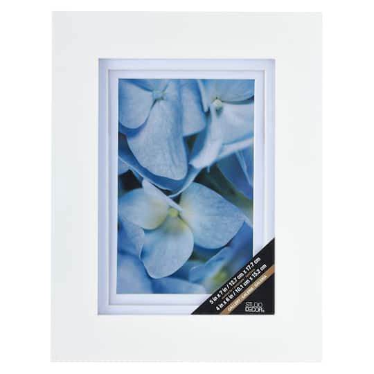 slide 1 of 3, Gallery White Frame With Double Mat By Studio Decor, 4 in x 6 in mat