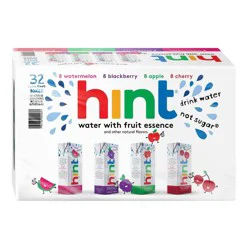 hint Kids' Flavored Water Variety Pack (Watermelon, Blackberry, Apple, Cherry) - 32pk/6.75 fl oz Boxes