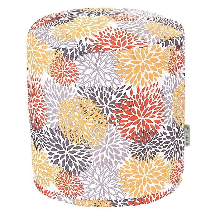 slide 1 of 1, Majestic Home Goods Blooms Ottoman Pouf - Citrus, 1 ct