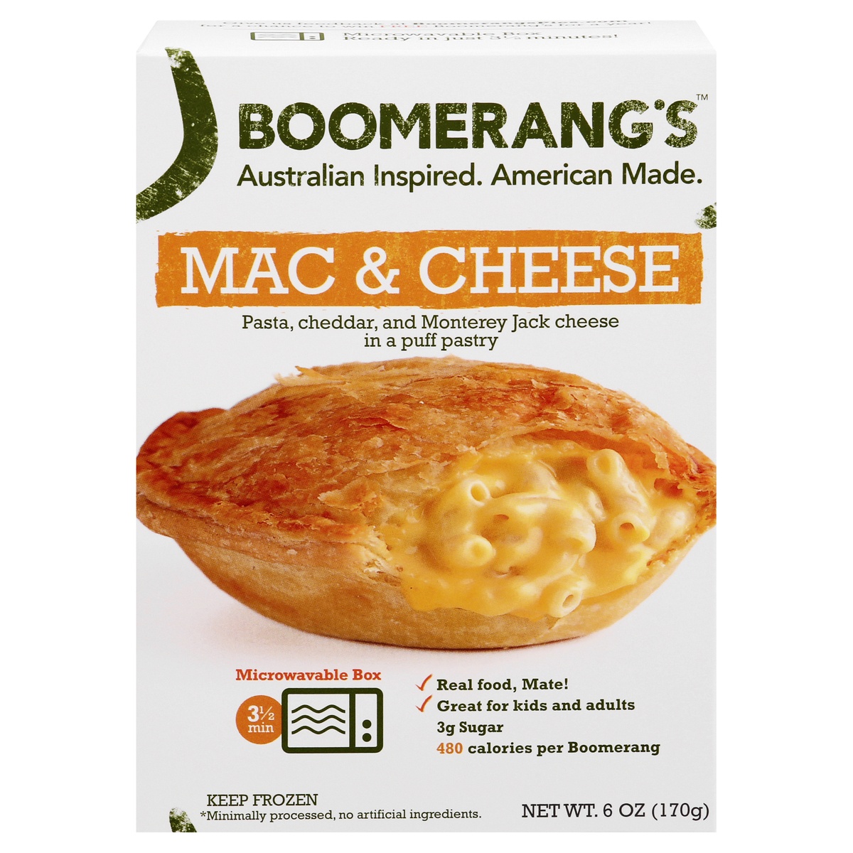 slide 1 of 1, Boomerang's Mac & Cheese Pie, 6 oz