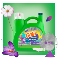 slide 28 of 29, Gain + Odor Defense Liquid Laundry Detergent, Super Fresh Blast Scent, 128 Loads, HE Compatible, 184 fl oz