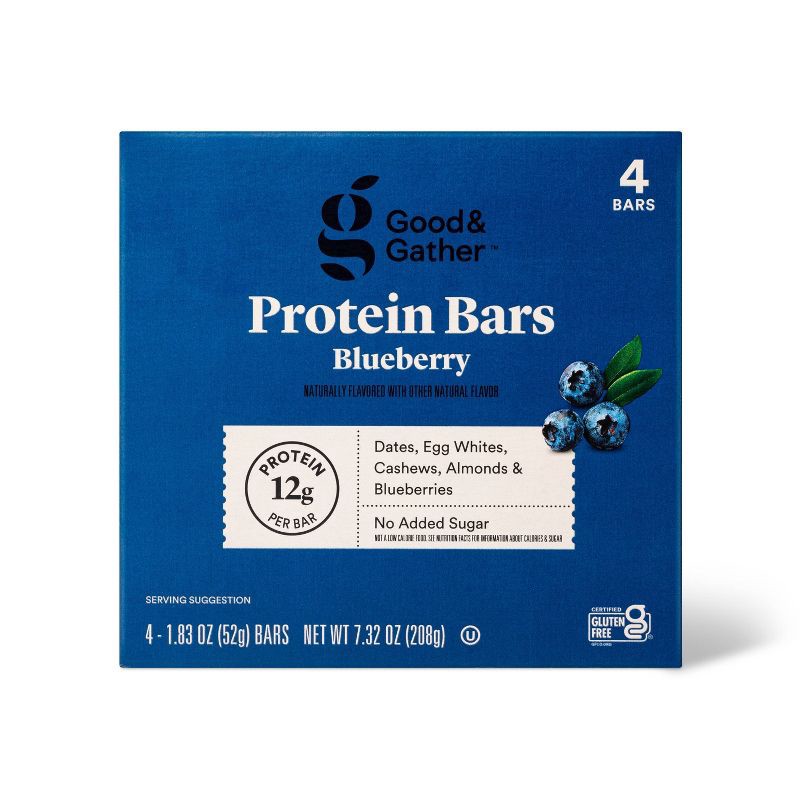 slide 1 of 4, Protein Bars Blueberry - 4ct - Good & Gather™, 4 ct