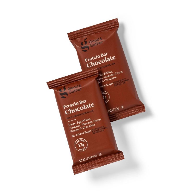 slide 3 of 5, Protein Bars Chocolate - 12g Protein - 7.33oz/4ct - Good & Gather™, 12 gram, 7.33 oz, 4 ct