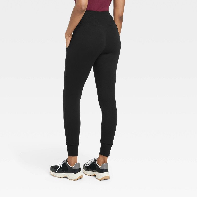 slide 2 of 2, Women's Super Soft High Waisted Joggers with Pockets - A New Day™ Black S, 1 ct