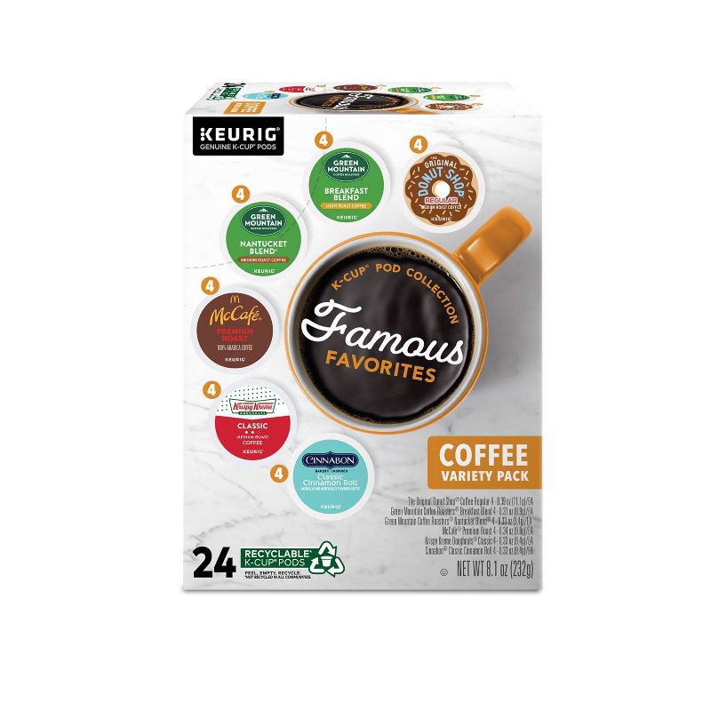 slide 1 of 5, Keurig Famous Favorites Keurig K-Cup Pod Collection Medium Roast Coffee - 24ct, 24 ct