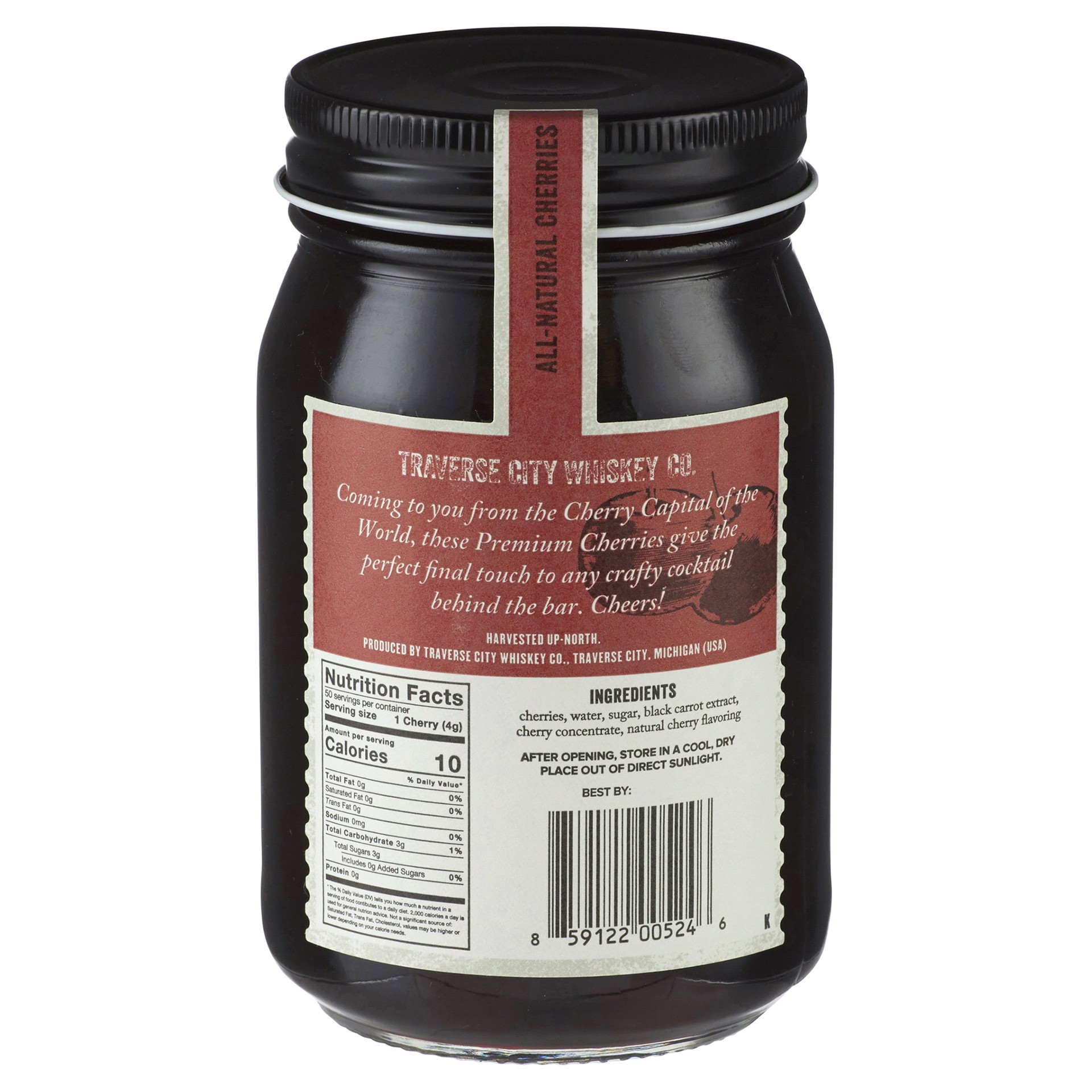 slide 4 of 5, Traverse City Whiskey Co. Premium Cocktail Cherries - 16 oz, 21.5 oz