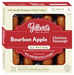 GILBERTS Gilbert's Bourbon Apple Chicken Sausage, 10 Oz.