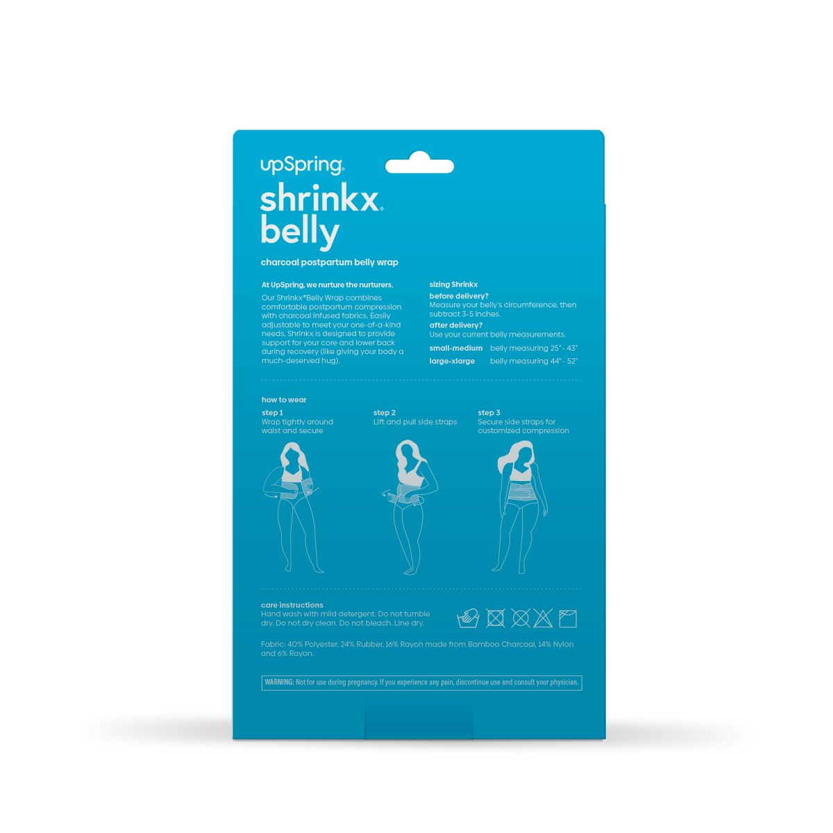 slide 9 of 13, Upspring Shrinkx Postpartum Belly Wrap with Adjustable Band & Compression - Charcoal Gray - Size S/M, SM/MED