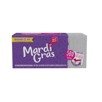 slide 1 of 9, Mardi Gras Multi Purpose Disposable Napkins, 500 ct