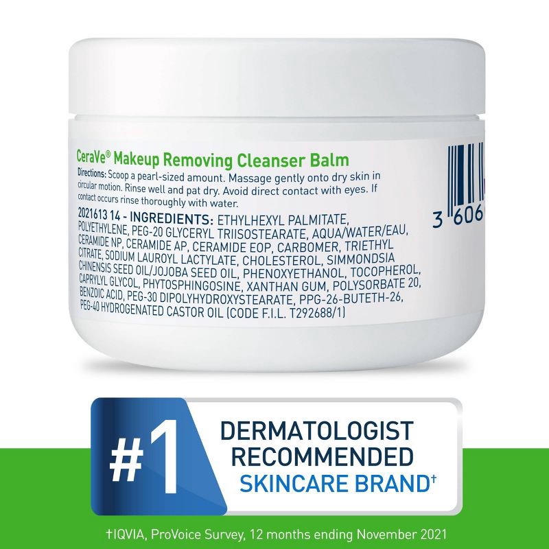 slide 6 of 13, CeraVe Hydrating Makeup Cleansing Balm, Travel Size - Unscented - 1.3 oz, 1.3 oz