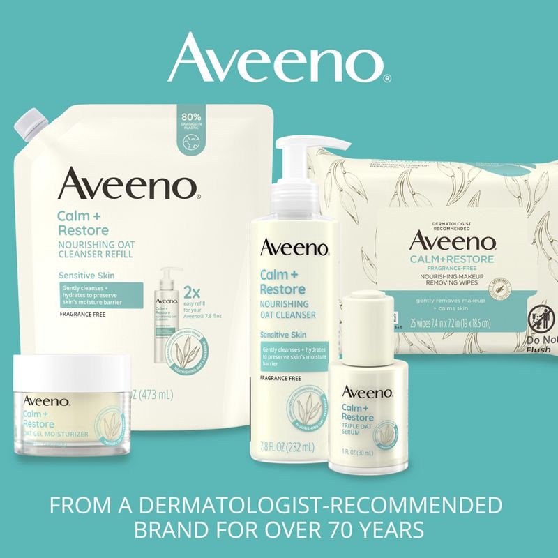slide 6 of 9, Aveeno Calm + Restore Redness Relief Moisturizing Cream for Sensitive Skin - Fragrance Free - 1.7 fl oz, 1.7 fl oz