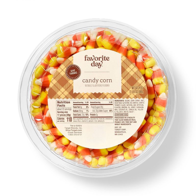 slide 1 of 3, Harvest Candy Corn Tub - 24oz - Favorite Day™, 24 oz