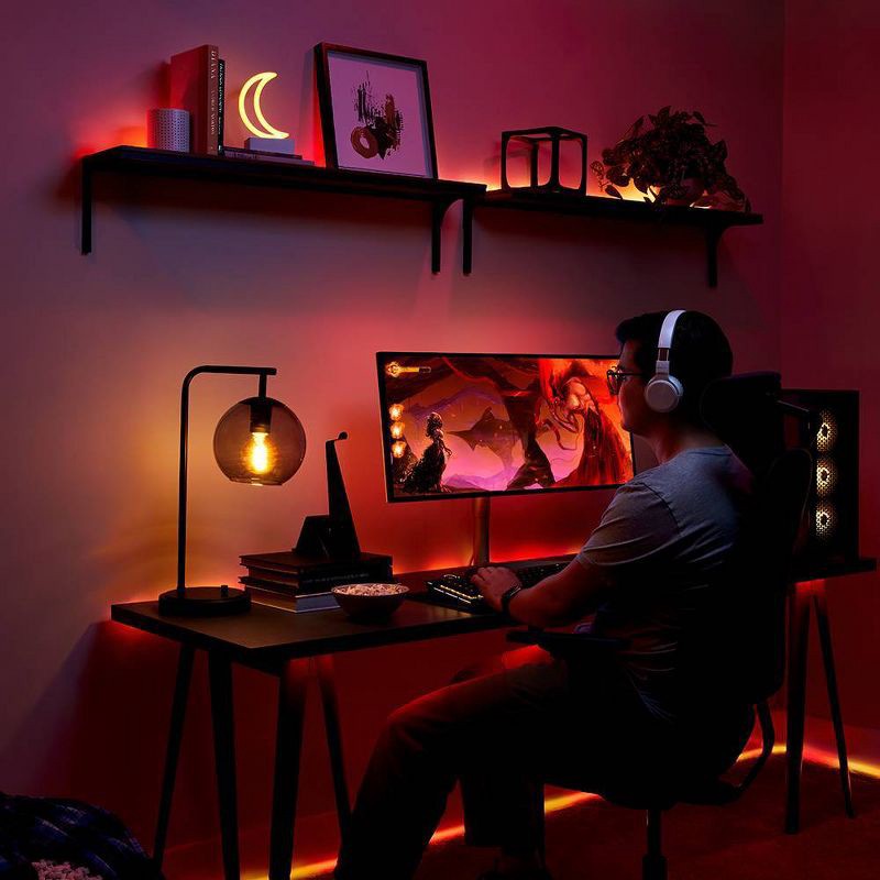 slide 15 of 15, GE Household Lighting GE CYNC Smart ST19 LED Edison Style Light Bulb Full Color: Color Changing, Alexa & Google Assistant Compatible, 60W Equivalent, 1 ct