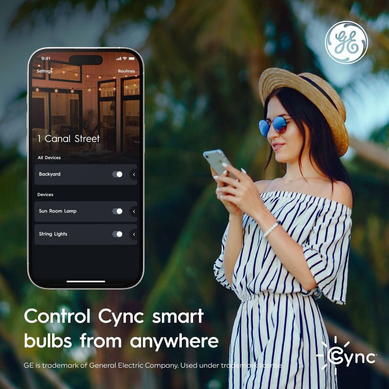 slide 14 of 15, GE Household Lighting GE CYNC Smart ST19 LED Edison Style Light Bulb Full Color: Color Changing, Alexa & Google Assistant Compatible, 60W Equivalent, 1 ct