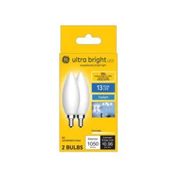 GE Household Lighting GE 2pk 100W Ultra Bright LED BC Decorative Light Bulbs Daylight