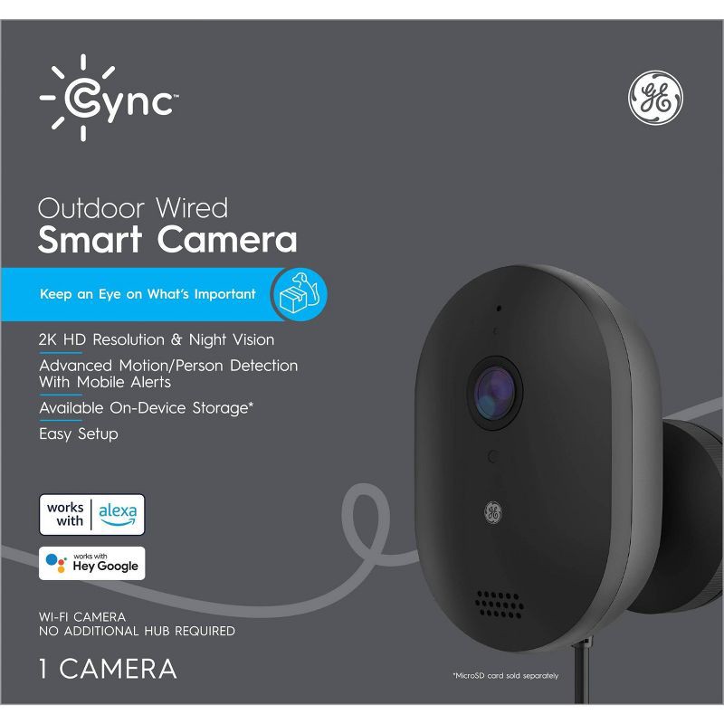 slide 4 of 4, General Electric GE CYNC Smart Outdoor Wired Security Camera, 1 ct