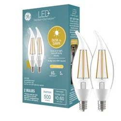 GE Household Lighting GE 2pk LED+ Dusk to Dawn A19 LED Decorative Light Bulb Soft White