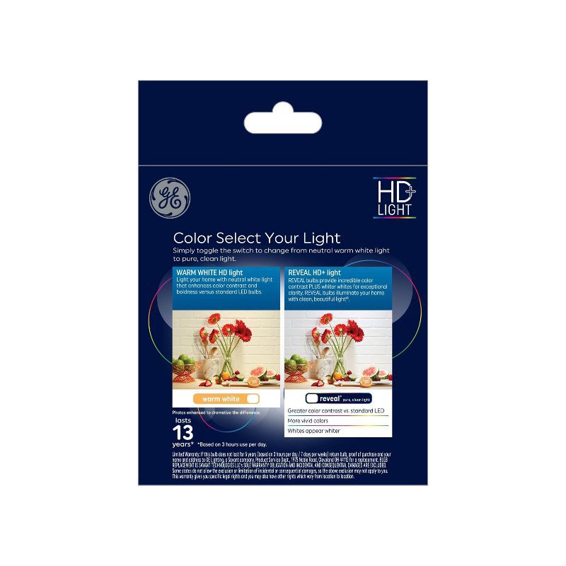 slide 2 of 5, GE Household Lighting GE 3pk 60W Color Select LED Decorative Light Bulbs, 3 ct