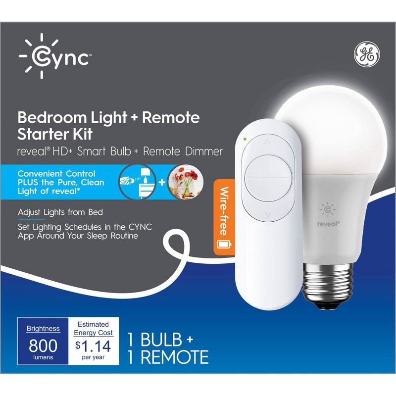 slide 4 of 5, General Electric GE CYNC Reveal Smart Light Bulb with Smart Dimmer Remote Bundle, 1 ct