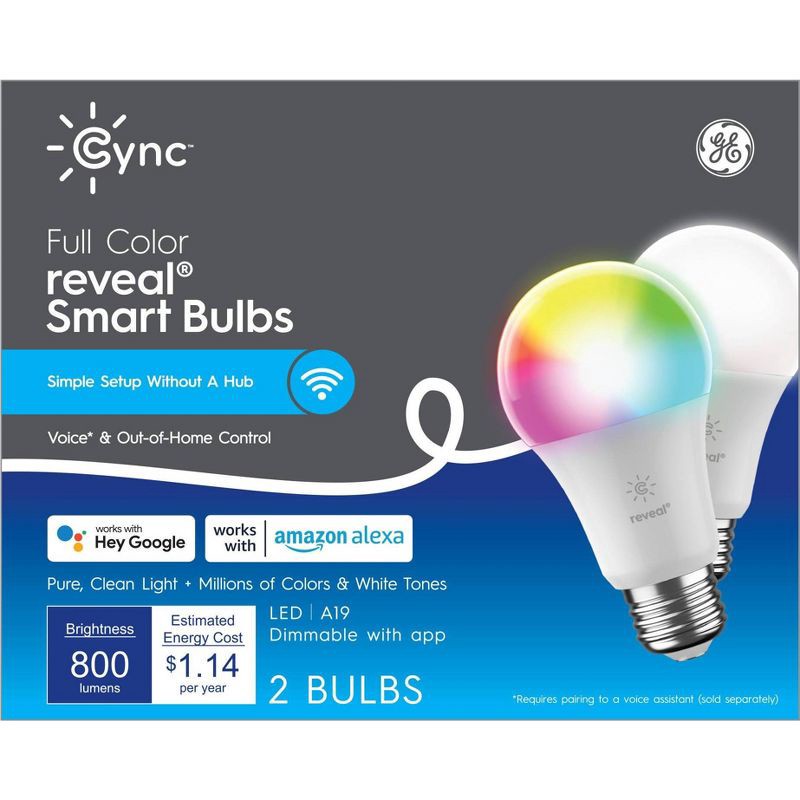 Ge Cync Reveal Smart Light Bulbs, Full Color, Bluetooth And Wi-fi Enabled :  Target