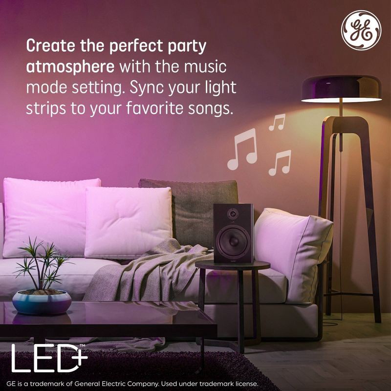 slide 4 of 9, GE Household Lighting GE LED+ Color Changing Light Strip 16ft, 16 ft