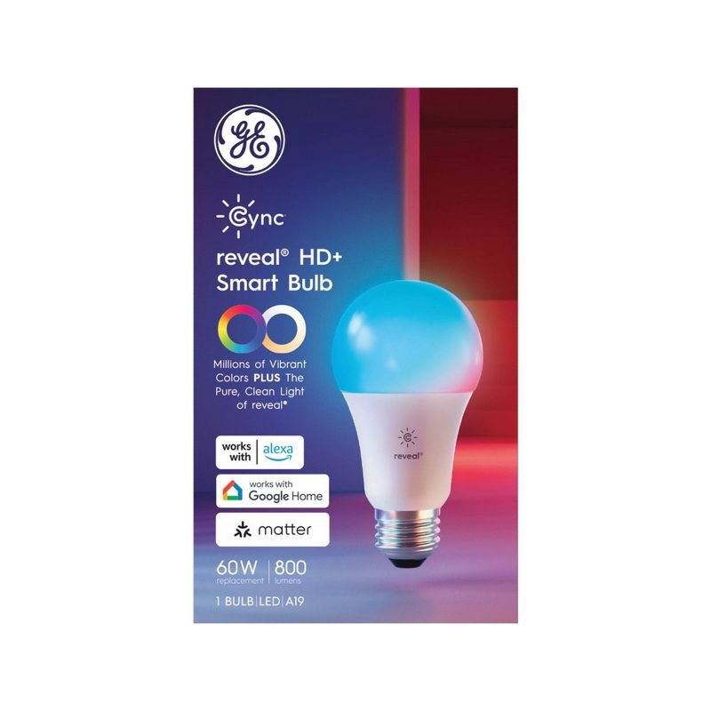 slide 4 of 9, GE Household Lighting GE CYNC Reveal Smart A21 LED Light Bulbs Full Color, 1 ct