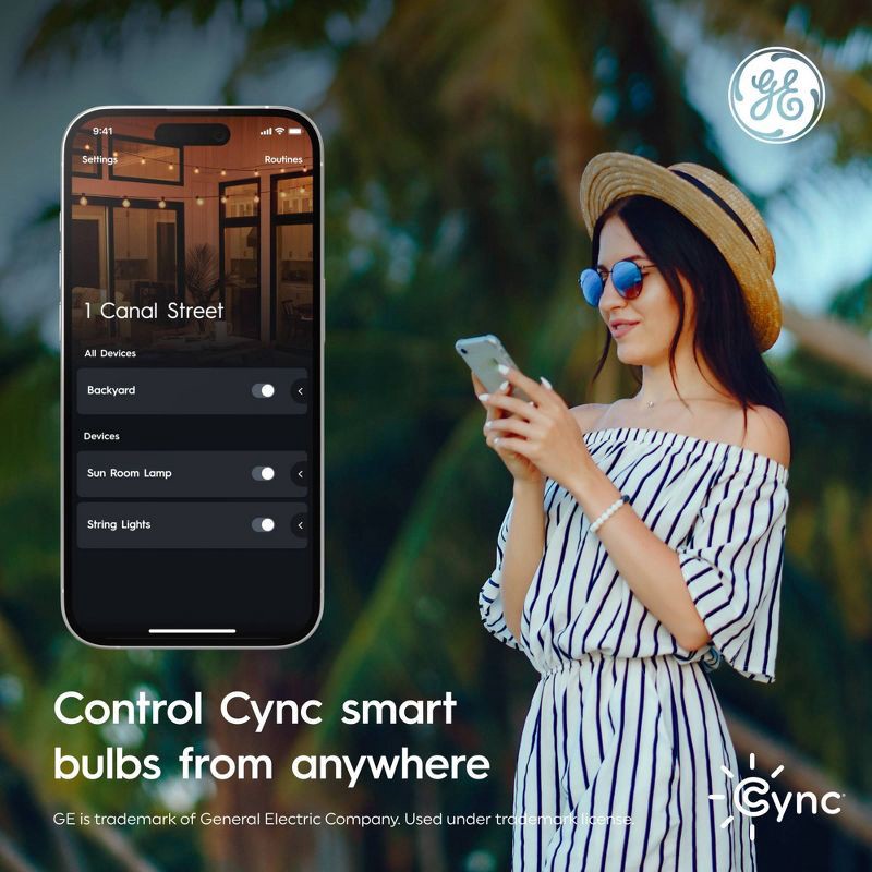 slide 9 of 9, GE Household Lighting GE CYNC Reveal Smart A21 LED Light Bulbs Full Color, 1 ct