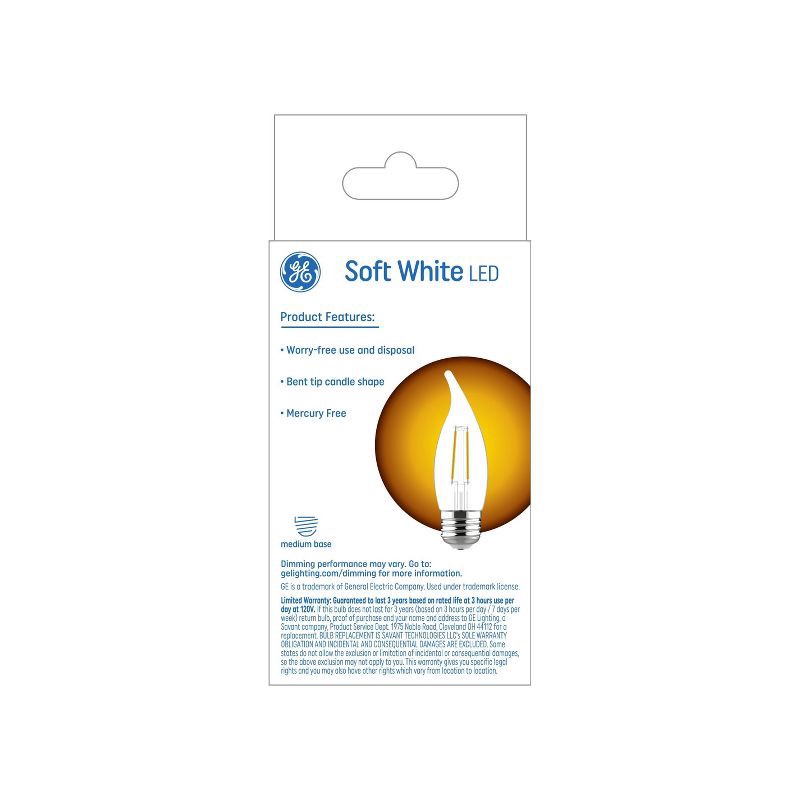 slide 5 of 5, General Electric GE 2pk 4 Watts Soft White Medium Base LED Decorative Light Bulbs, 2 ct