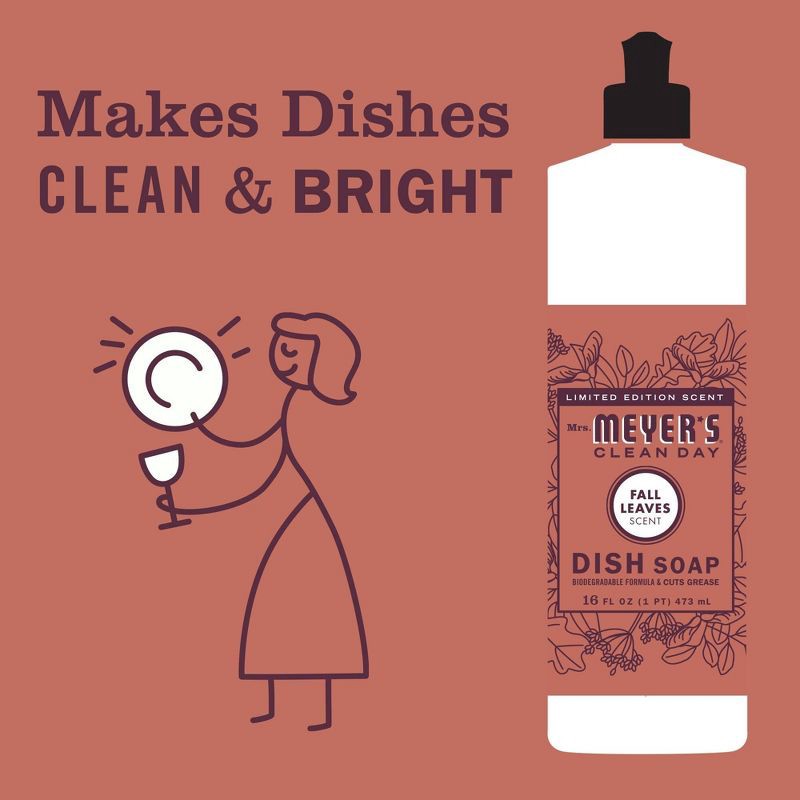 slide 6 of 9, Mrs. Meyer's Clean Day Dish Soap - Fall Leaves - 16 fl oz, 16 fl oz