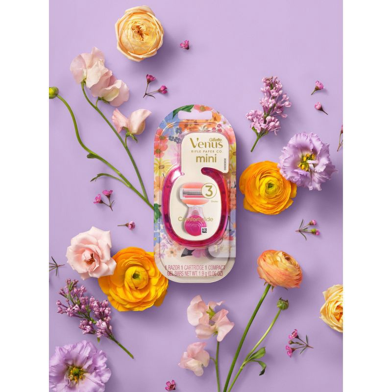 slide 2 of 6, Rifle Paper Co. + Venus ComfortGlide Women's Travel Razor, 1 Razor Blade Refill and Travel Case, 1 ct