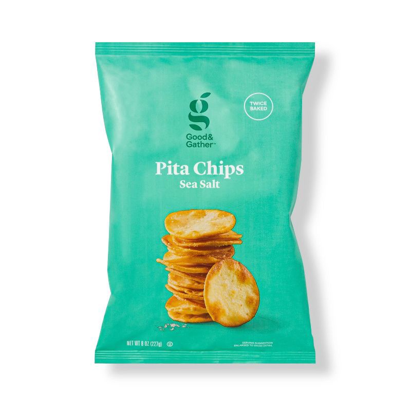 slide 1 of 3, Sea Salt Pita Chips - 8oz - Good & Gather™, 8 oz