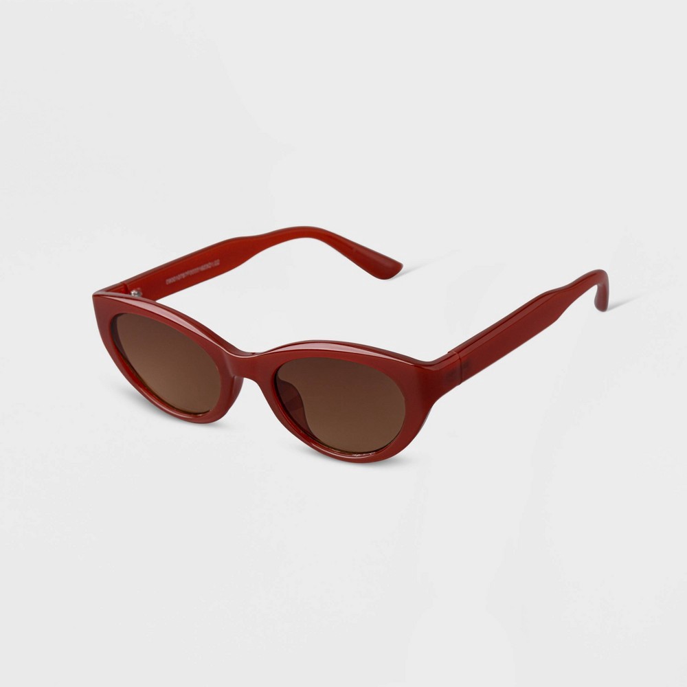slide 2 of 2, Women's Plastic Cateye Sunglasses - A New Day Brown, 1 ct
