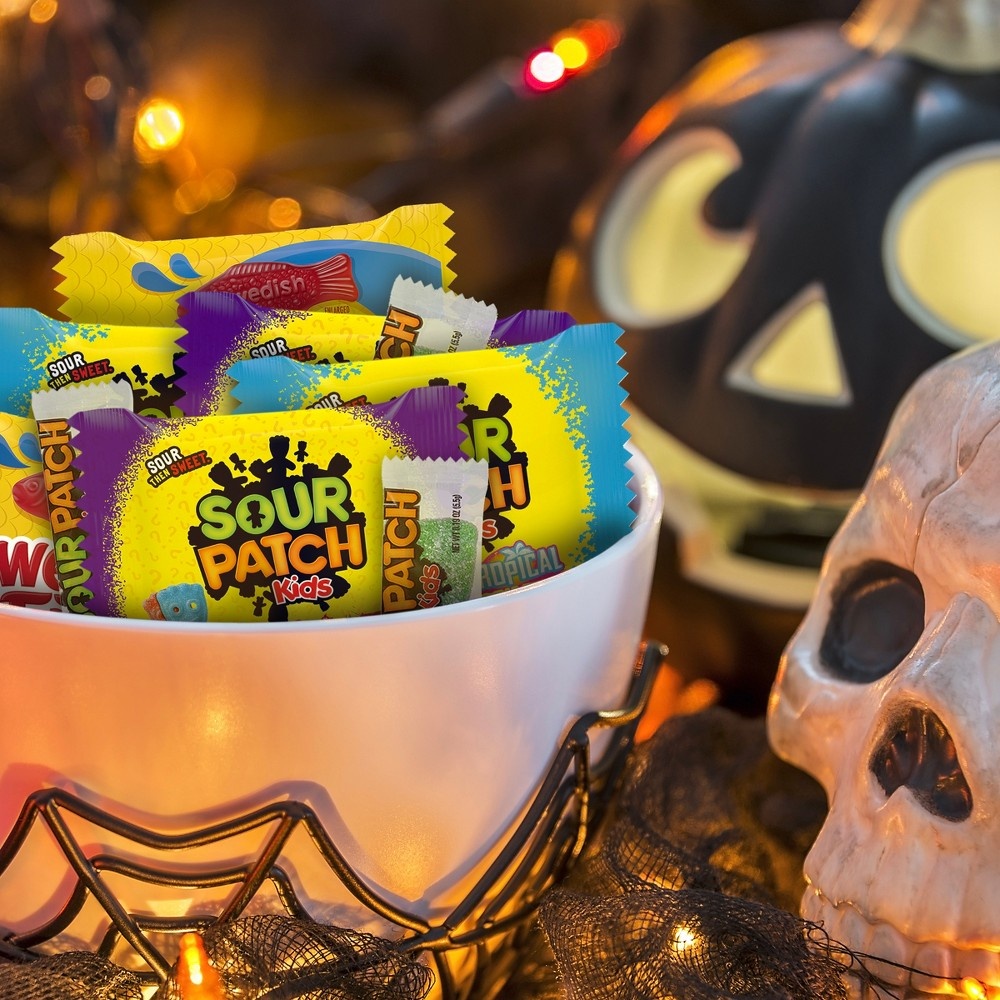 slide 5 of 7, Sour Patch Kids & Swedish Fish Halloween Candy Variety Pack Treat Size - 60oz/180ct, 60 oz, 180 ct