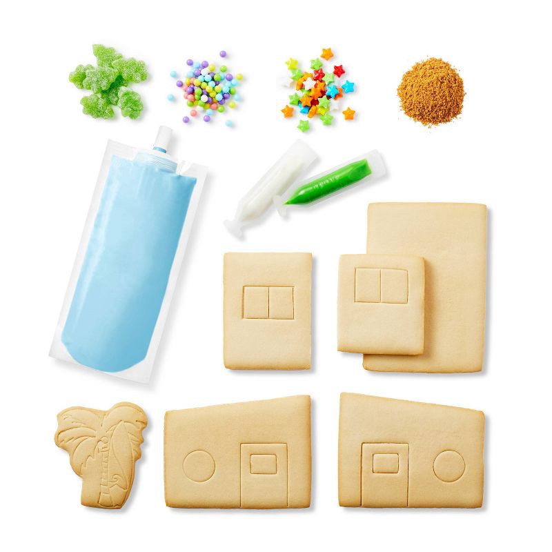 slide 3 of 5, Christmas Beach House Sugar Cookie Gingerbread House Kit - 31.6oz - Favorite Day™, 31.6 oz