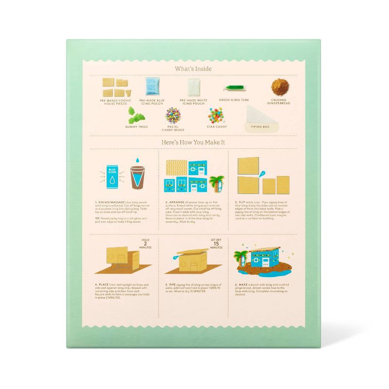slide 4 of 5, Christmas Beach House Sugar Cookie Gingerbread House Kit - 31.6oz - Favorite Day™, 31.6 oz