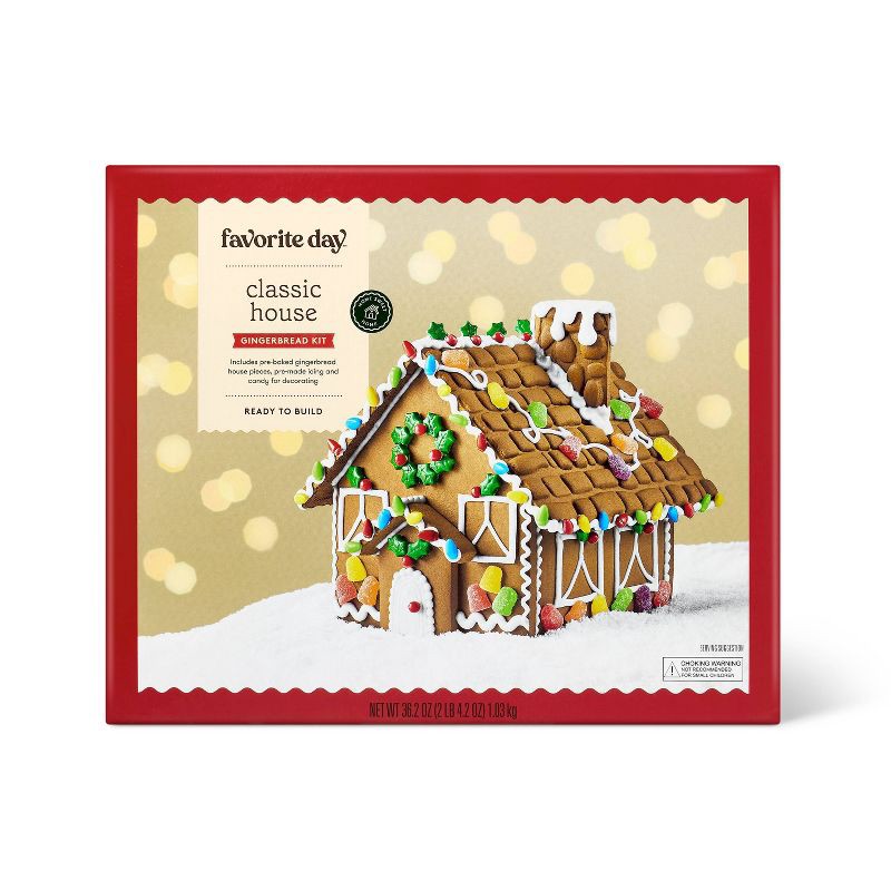 slide 1 of 4, Christmas Classic House Gingerbread House Kit - 36.2oz - Favorite Day™, 36.2 oz