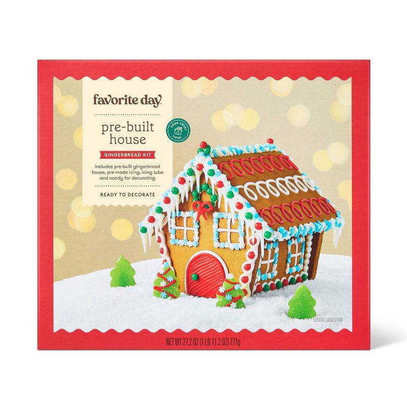 slide 1 of 4, Christmas Pre-Built Gingerbread House Kit - 27.2oz - Favorite Day™, 27.2 oz