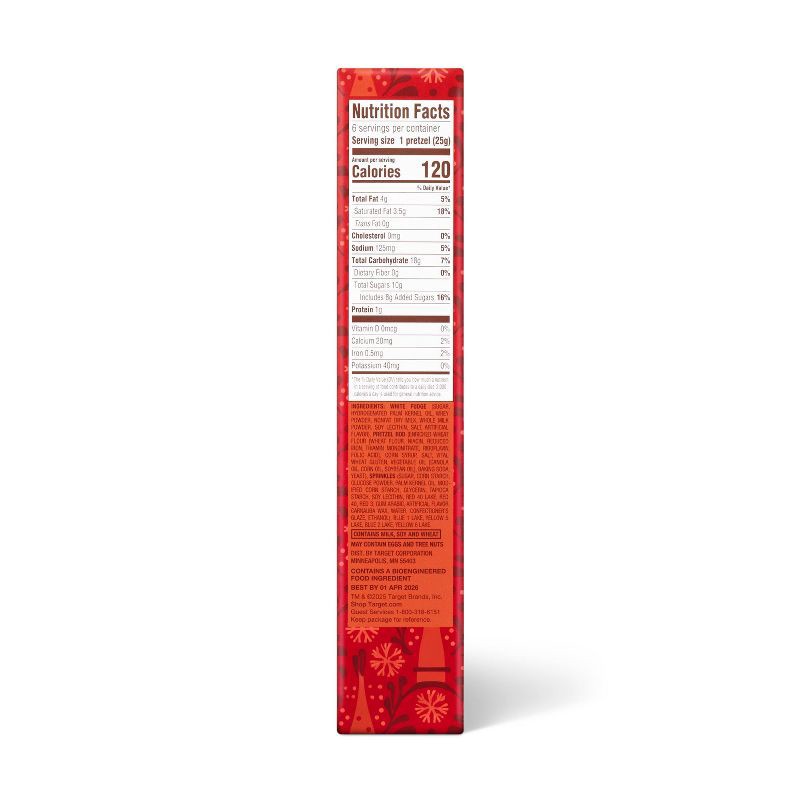 slide 2 of 3, Christmas White Fudge Green Drizzle Red Sprinkles Pretzel Rods - 5.25oz/6ct - Favorite Day™, 5.25 oz, 6 ct