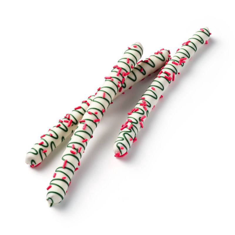 slide 3 of 3, Christmas White Fudge Green Drizzle Red Sprinkles Pretzel Rods - 5.25oz/6ct - Favorite Day™, 5.25 oz, 6 ct