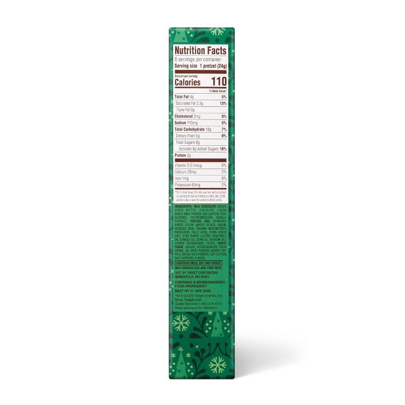 slide 2 of 3, Christmas Milk Chocolate Dipped and White Drizzled Pretzel Rods - 5.1oz/6ct - Favorite Day™, 6 ct; 5.1 oz